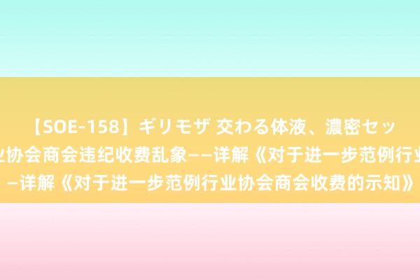 【SOE-158】ギリモザ 交わる体液、濃密セックス Ami 重拳整治行业协会商会违纪收费乱象——详解《对于进一步范例行业协会商会收费的示知》