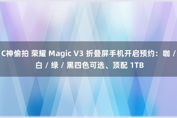 C神偷拍 荣耀 Magic V3 折叠屏手机开启预约：咖 / 白 / 绿 / 黑四色可选、顶配 1TB