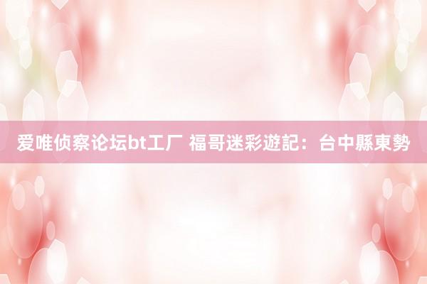 爱唯侦察论坛bt工厂 福哥迷彩遊記：台中縣東勢