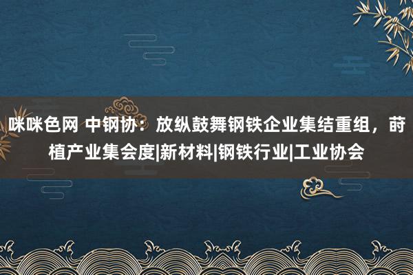 咪咪色网 中钢协：放纵鼓舞钢铁企业集结重组，莳植产业集会度|新材料|钢铁行业|工业协会