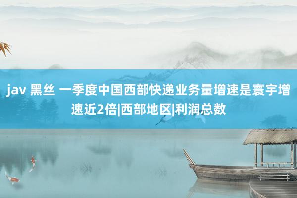 jav 黑丝 一季度中国西部快递业务量增速是寰宇增速近2倍|西部地区|利润总数