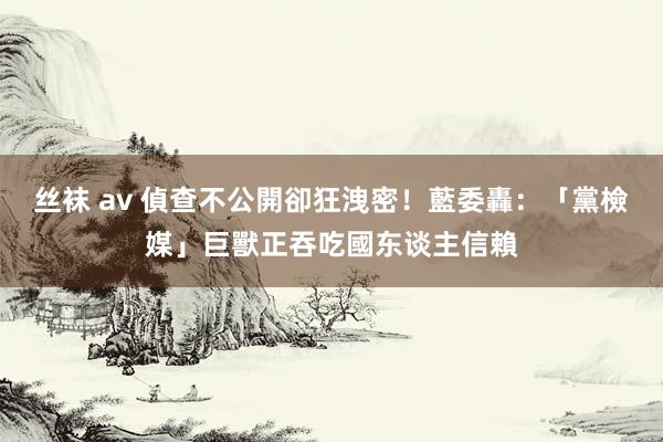 丝袜 av 偵查不公開卻狂洩密！　藍委轟：「黨檢媒」巨獸正吞吃國东谈主信賴