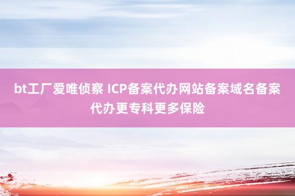 bt工厂爱唯侦察 ICP备案代办网站备案域名备案代办更专科更多保险